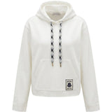 Felpa con cappuccio in cotone con logo in bianco 