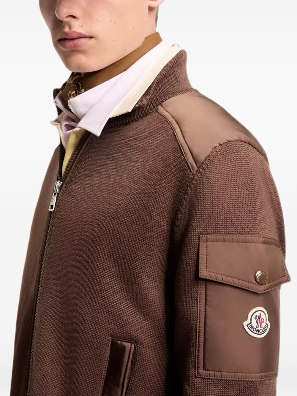 Cardiagn con zip in marrone 
