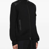 Cardigan a collo alto con zip in nero 