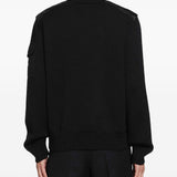 Cardigan a collo alto con zip in nero 