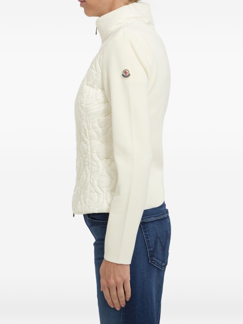Giacca imbottita con zip in avorio 
