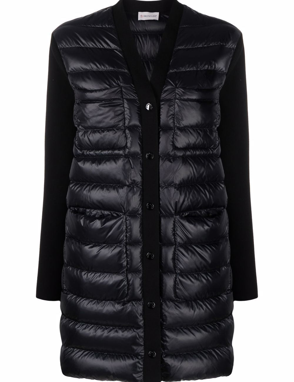 Giacca imbottita con scollo a V in nero 