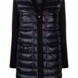 Giacca imbottita con scollo a V in nero 