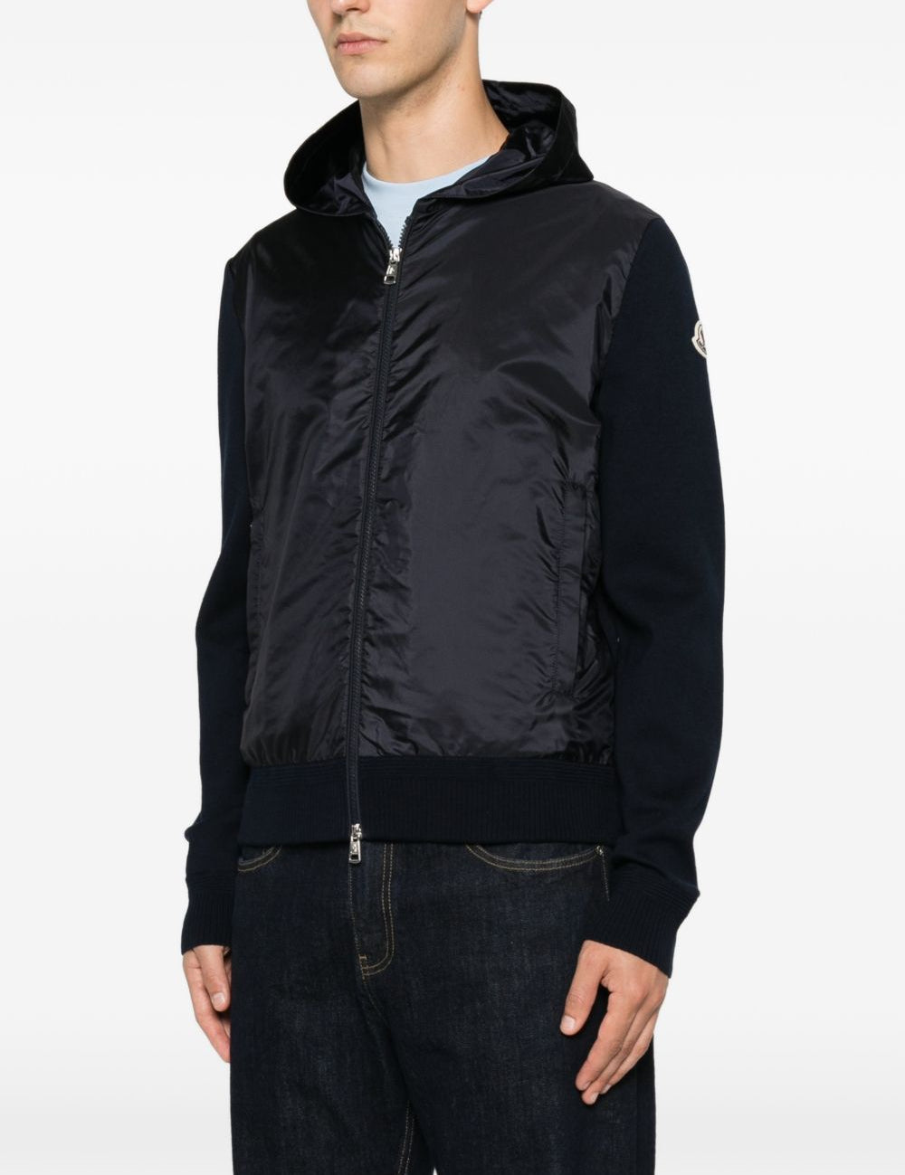 Giubbino con cappuccio in blu Moncler - uomo 