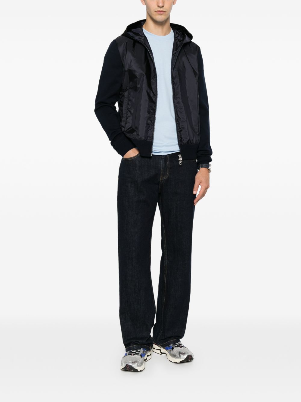 Giubbino con cappuccio in blu Moncler - uomo 