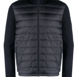 Cardigan imbottito con zip in blu 