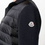 Cardigan imbottito con zip in blu 