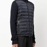 Cardigan imbottito con zip in blu 