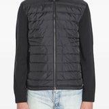 Cardigan imbottito con zip in nero 