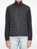 Cardigan imbottito con zip in nero