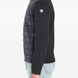 Cardigan imbottito con zip in nero 