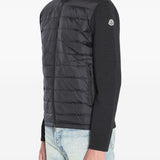 Cardigan imbottito con zip in nero 