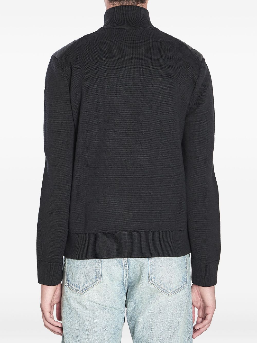 Cardigan imbottito con zip in nero 