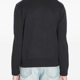 Cardigan imbottito con zip in nero 
