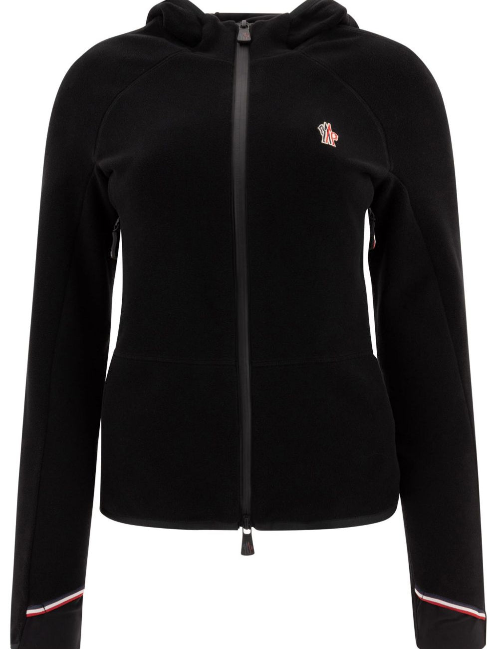 Giacca con zip e cappuccio in nero 