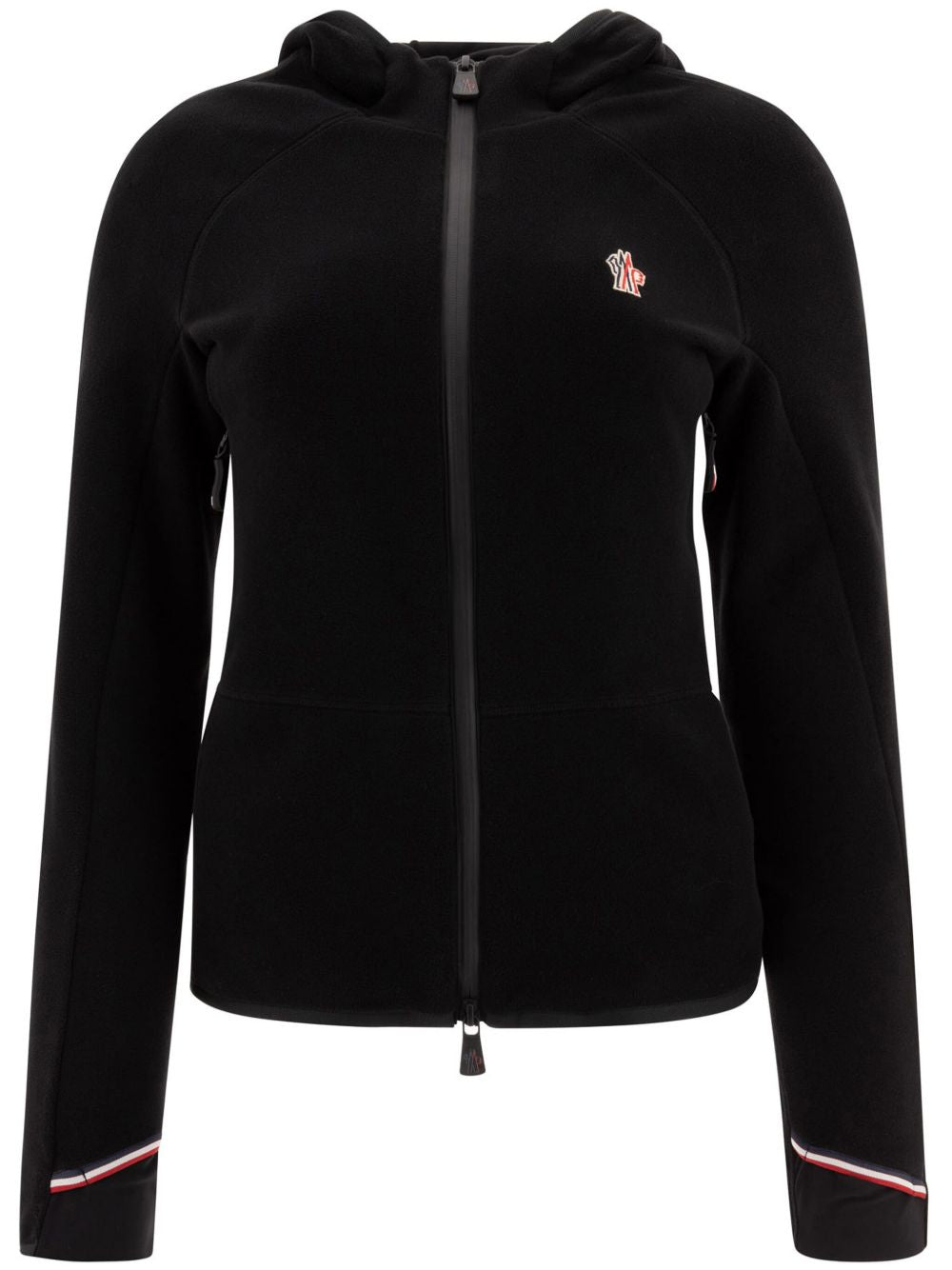 Giacca con zip e cappuccio in nero 