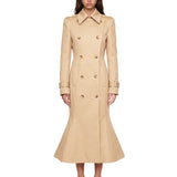 Trench con vita aderente in beige 