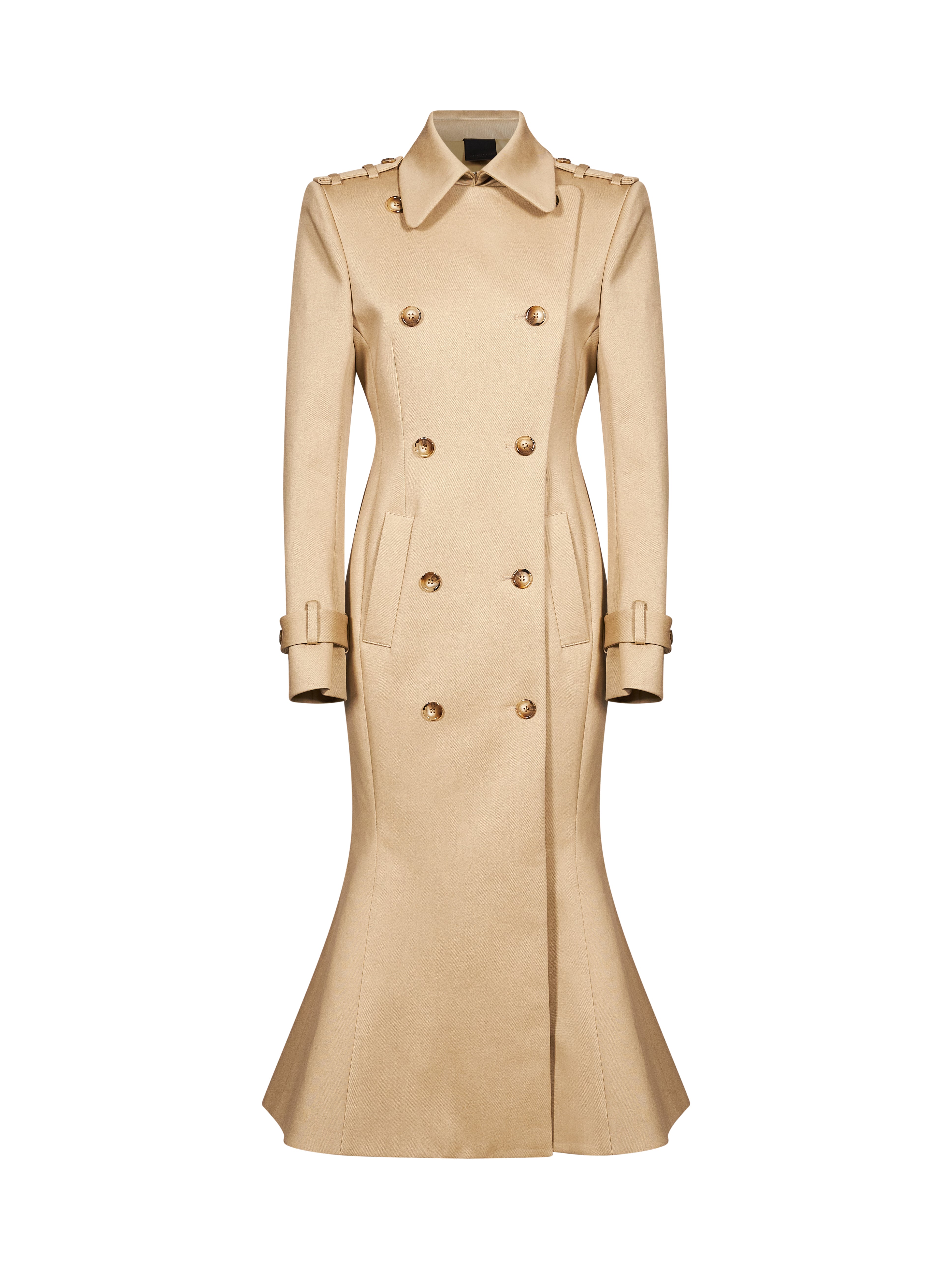 Trench con vita aderente in beige 