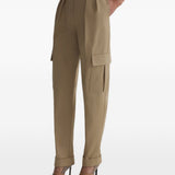 Pantaloni a vita alta cargo in marrone 