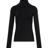 Top Column a collo alto in nero 