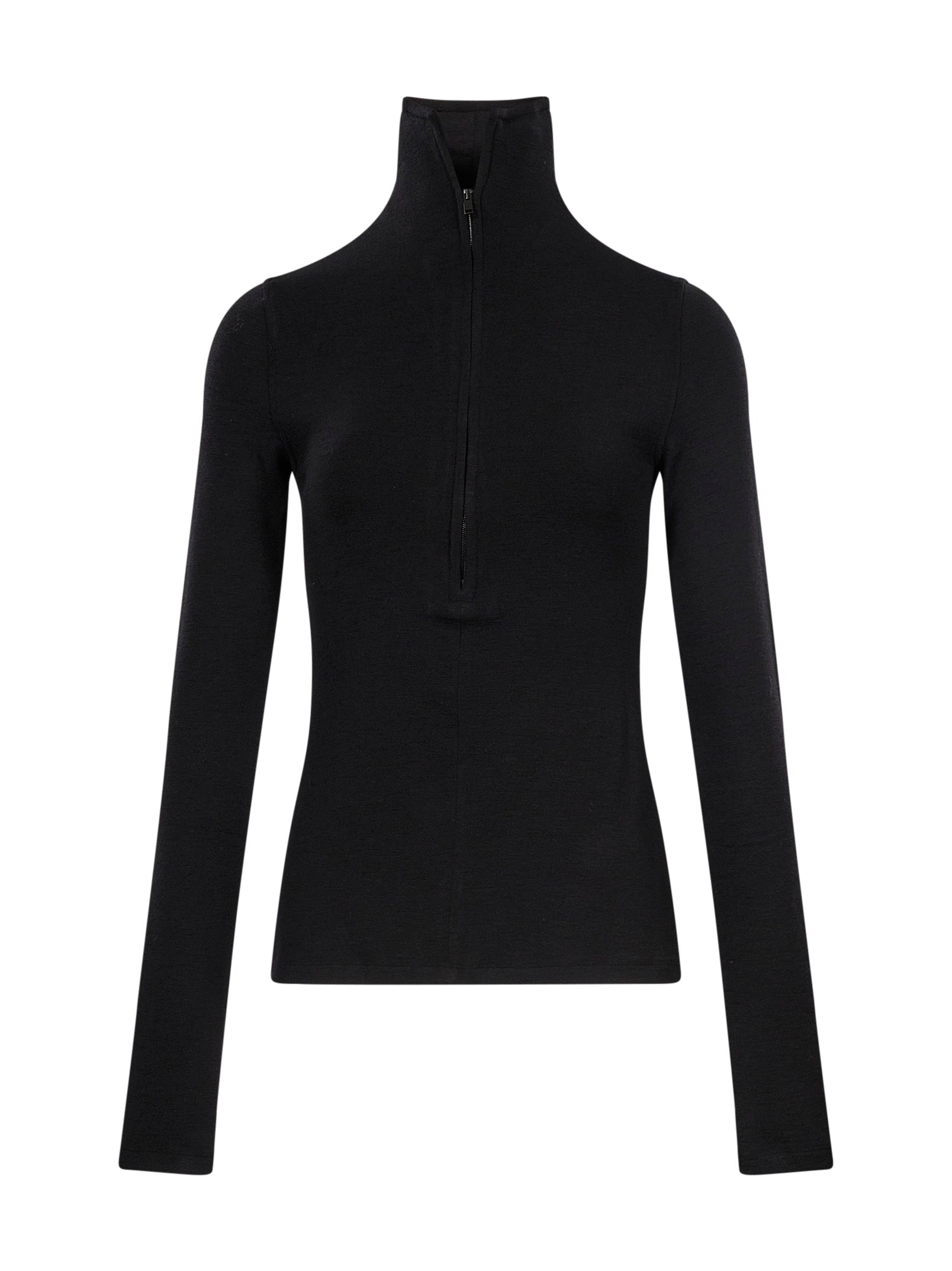 Top Column a collo alto in nero 