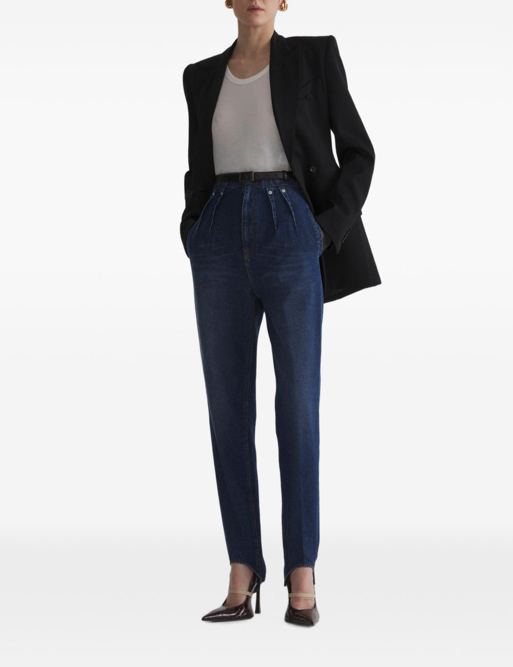 Jeans a vita alta in blu 