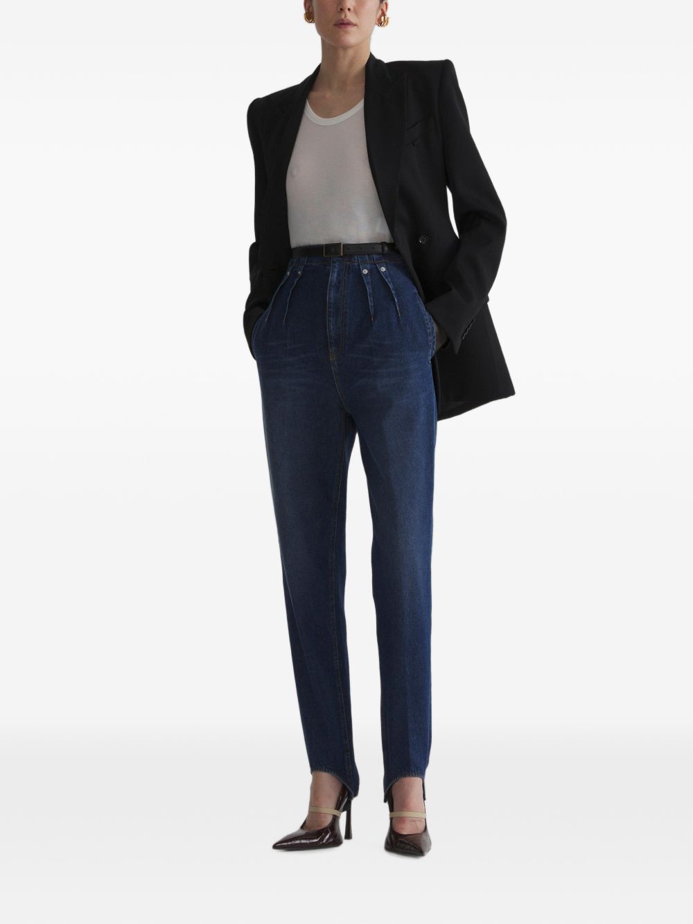 Jeans a vita alta in blu 
