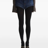 Short denim a vita alta in blu 