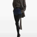 Short denim a vita alta in blu 