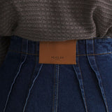 Short denim a vita alta in blu 