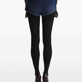 Short denim a vita alta in blu 