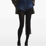 Short denim a vita alta in blu 