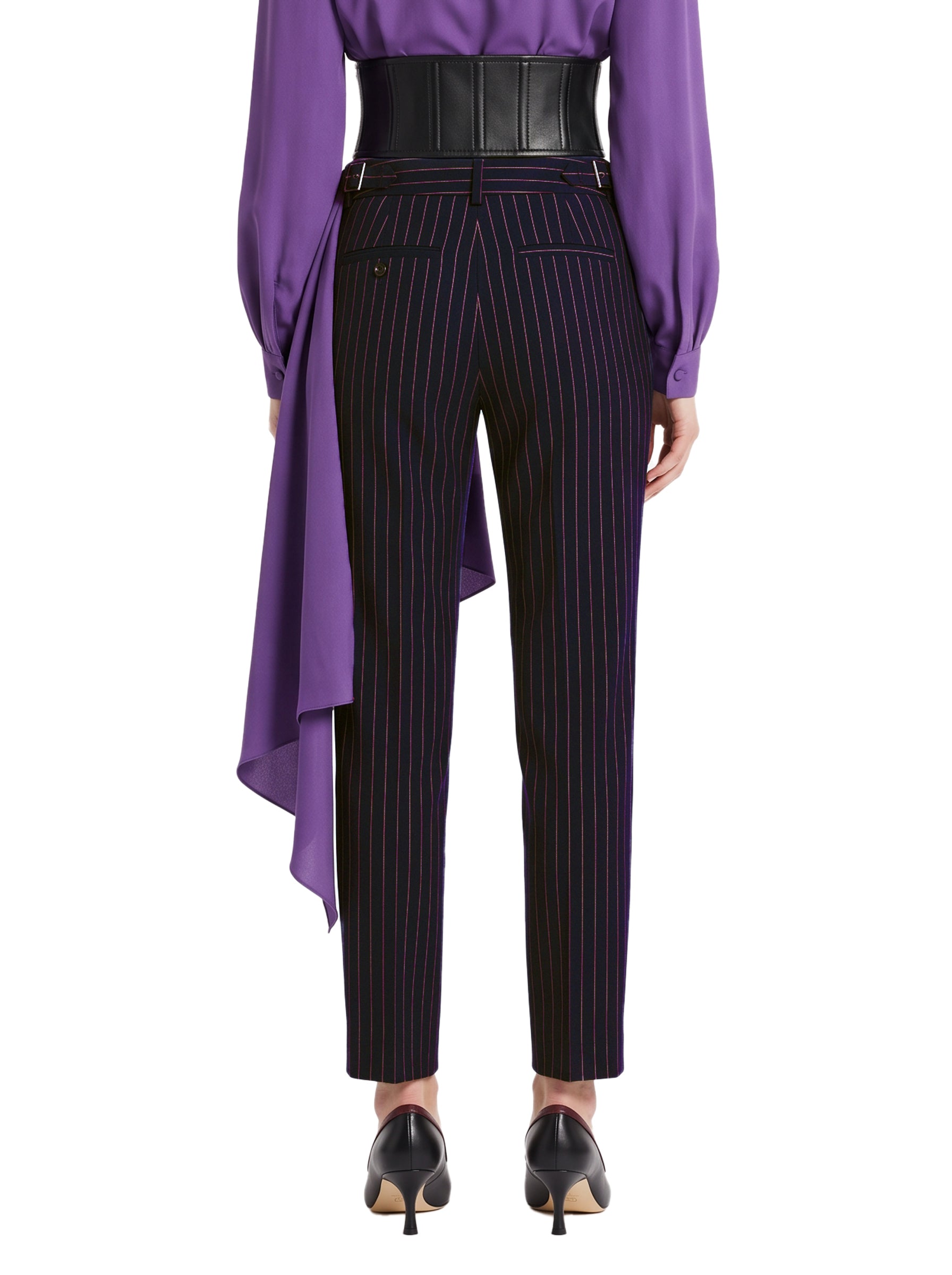 Pantaloni gessati in blu 