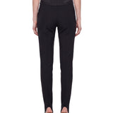 Pantaloni a vita alta con staffe in nero 