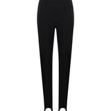 Pantaloni a vita alta con staffe in nero 