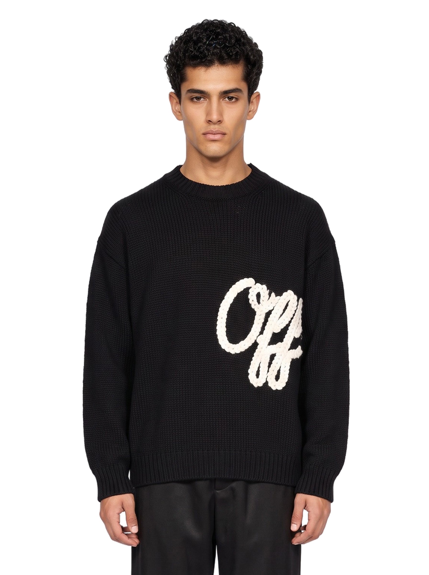 Maglione Script Shared Logo in nero 
