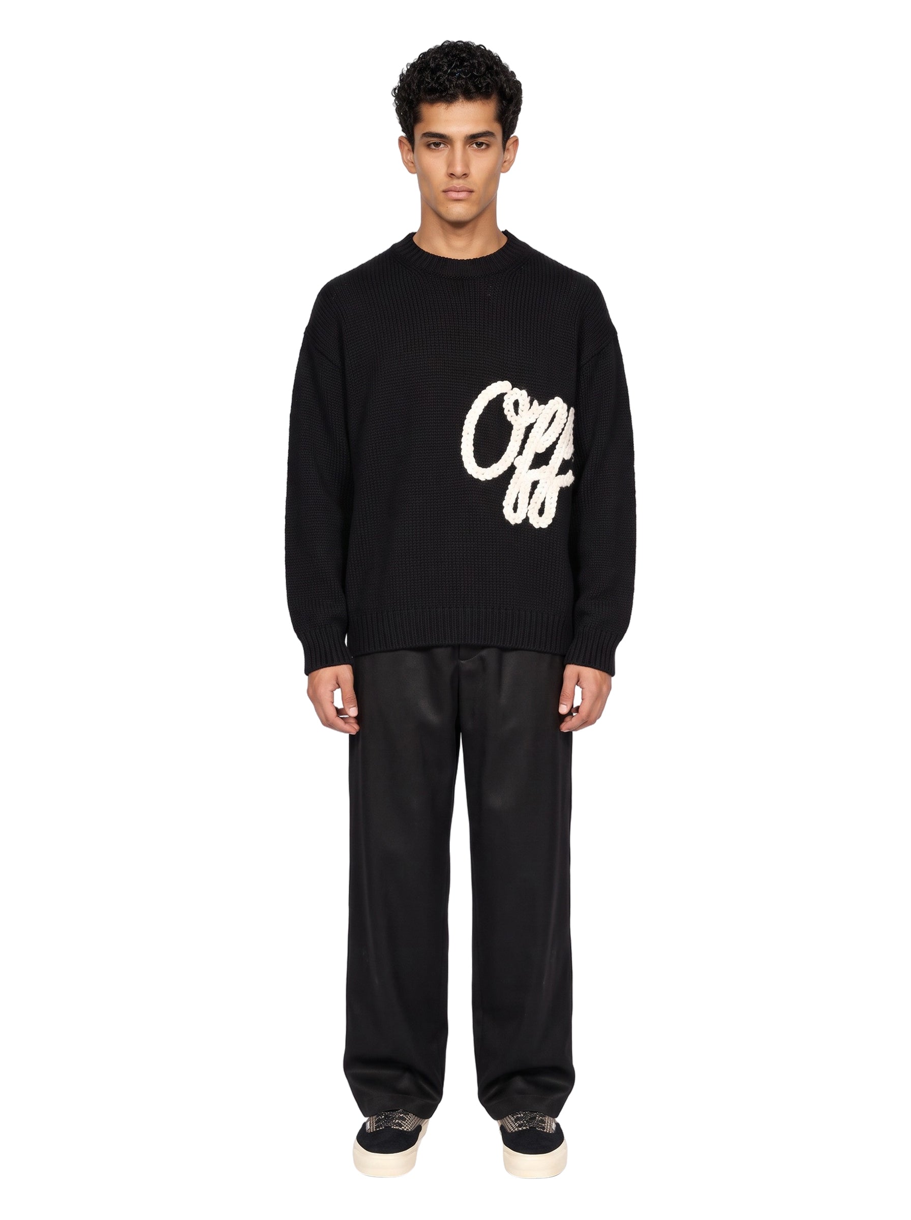 Maglione Script Shared Logo in nero 