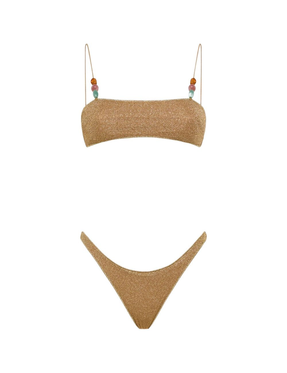 Bikini bandeau Lumiere in oro 