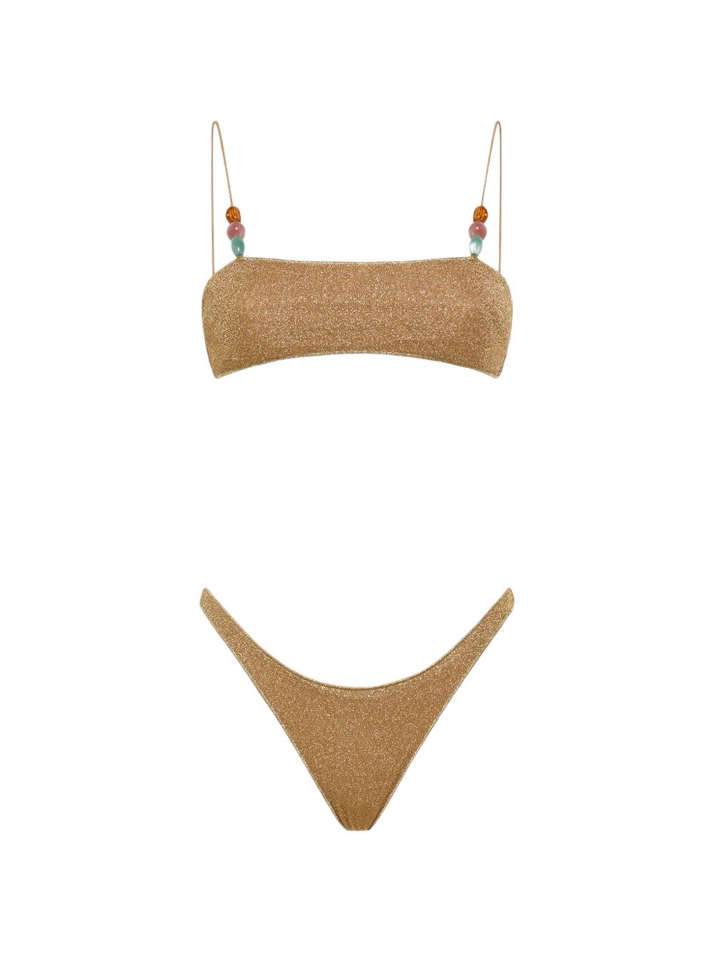 Bikini bandeau Lumiere in oro 