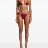 Bikini double gem con cristalli in rosso e arancione 