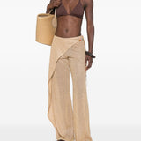 Pantaloni pareo con perline Lumiere in oro 