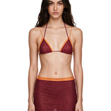 Gonna pareo double gem in rosso e arancio 