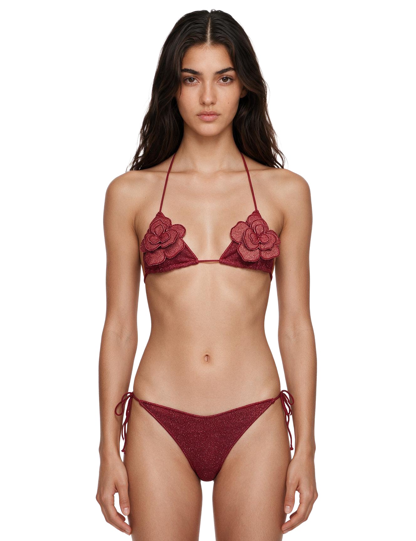 Bikini Lumiere flower in rosso 