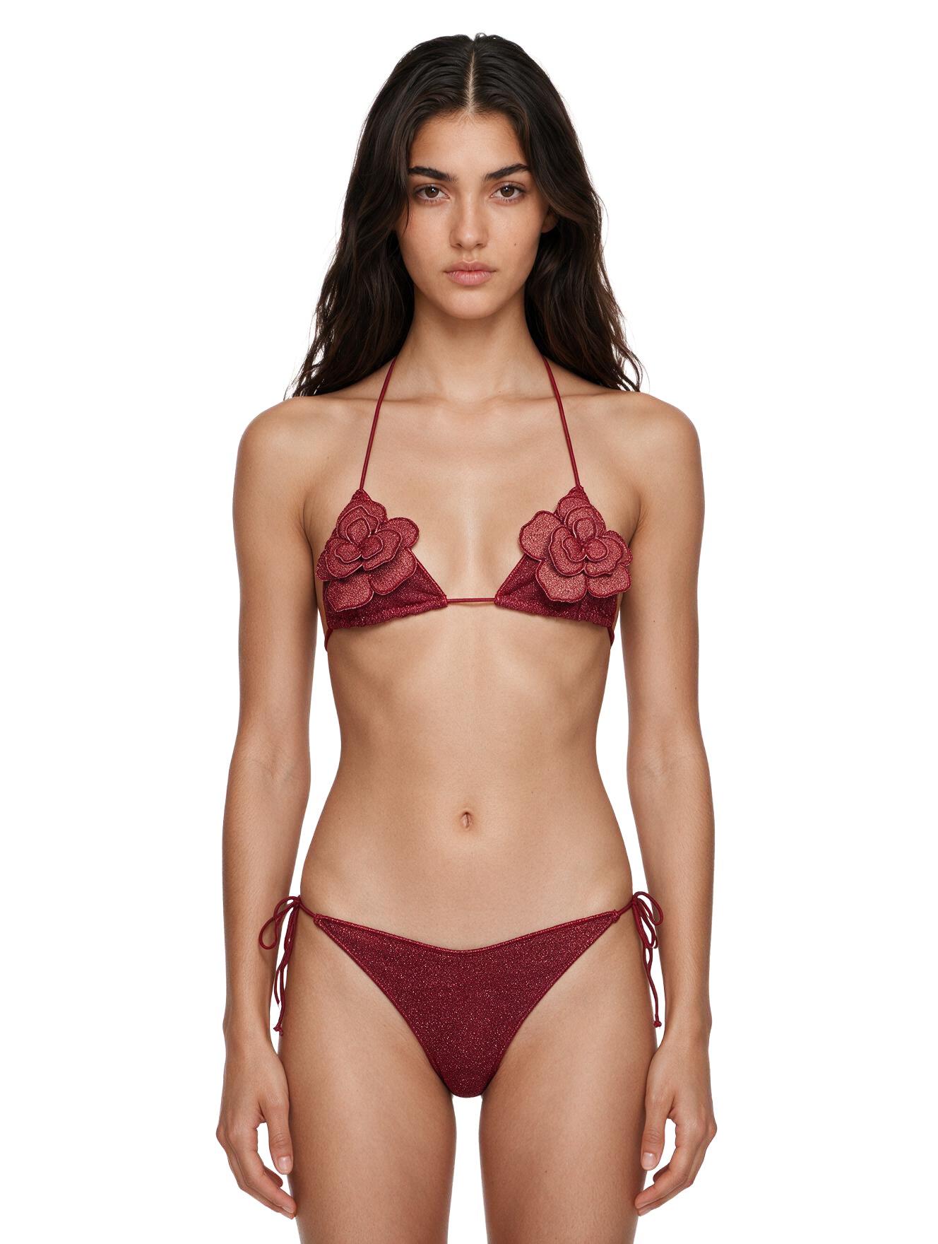 Bikini Lumiere flower in rosso 
