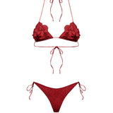 Bikini Lumiere flower in rosso 