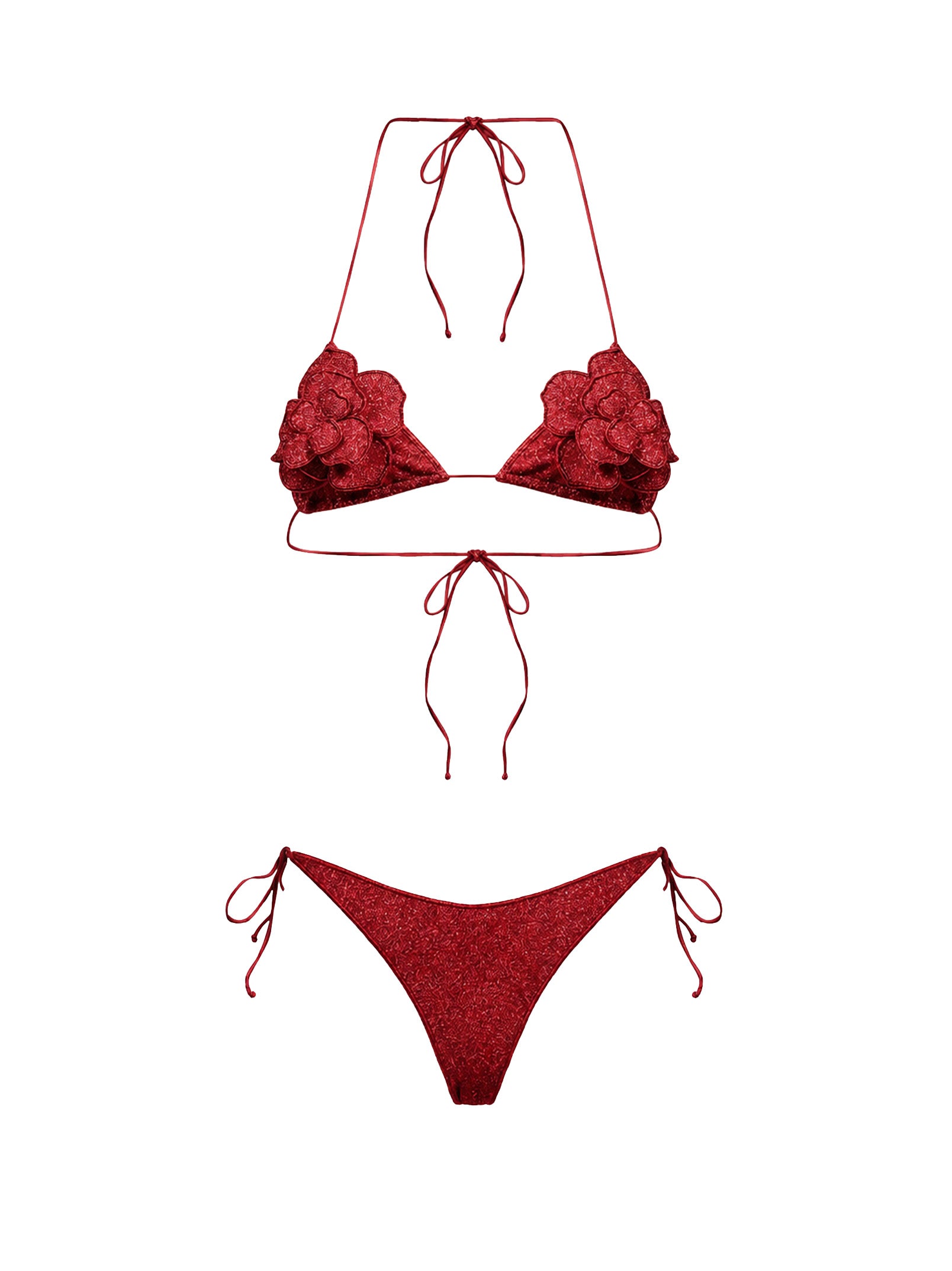 Bikini Lumiere flower in rosso 