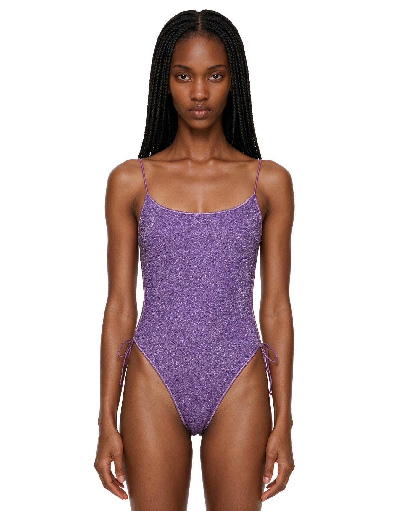 Costume intero Lumiere Maillot cut-out in lilla 