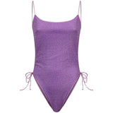 Costume intero Lumiere Maillot cut-out in lilla 
