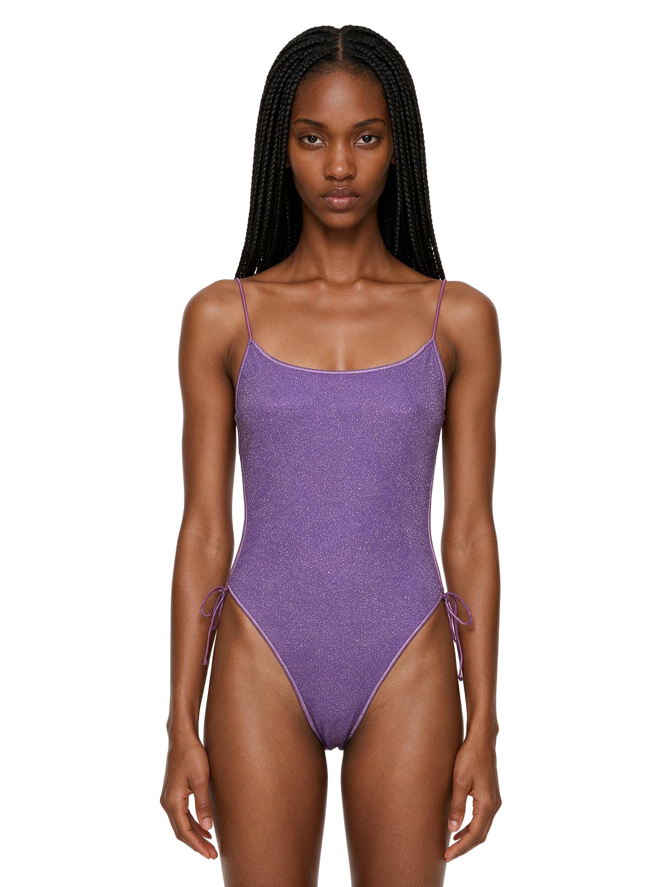 Costume intero Lumiere Maillot cut-out in lilla 