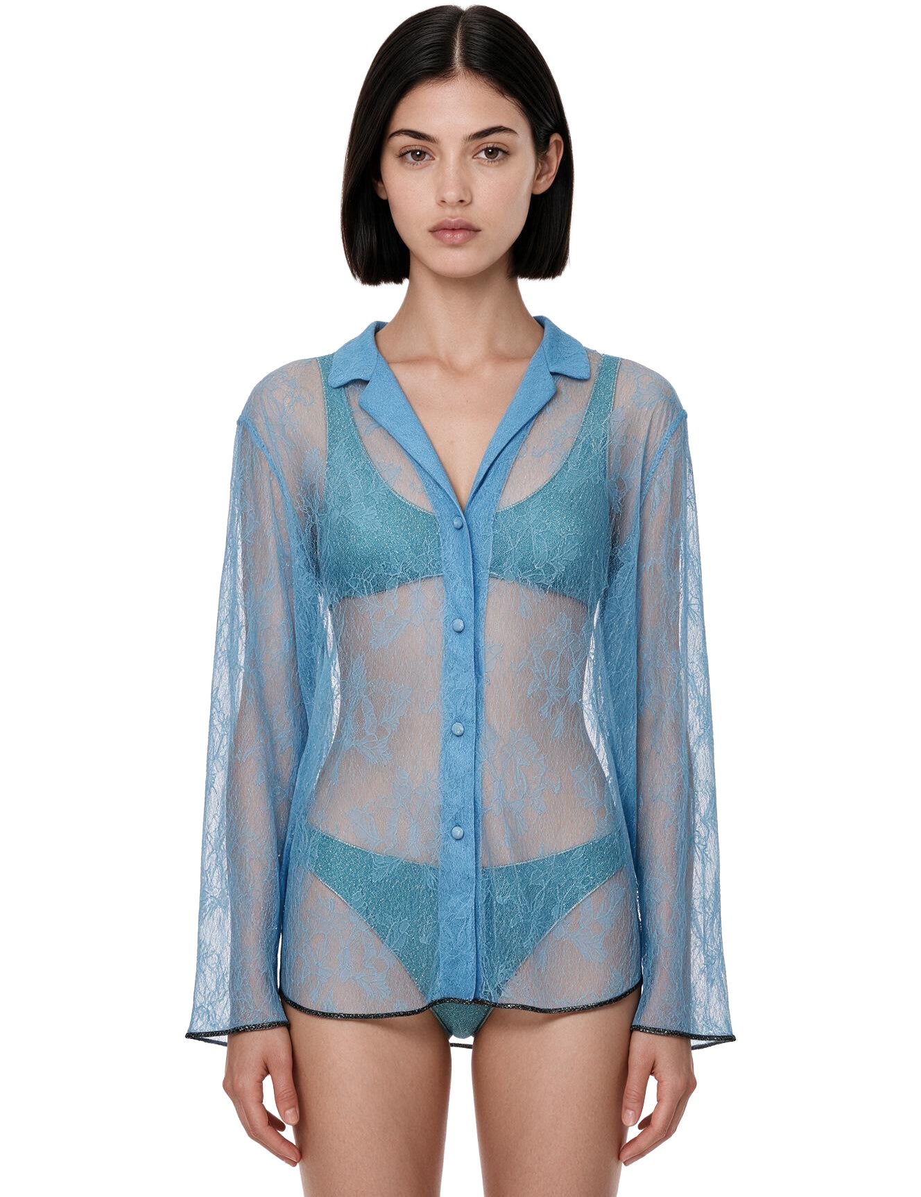 Camicia Lace in blu 
